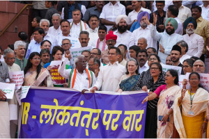 BJP slams opposition over democracy banne