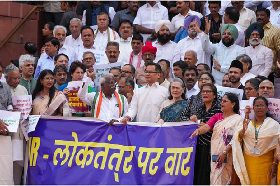 BJP slams opposition over democracy banne